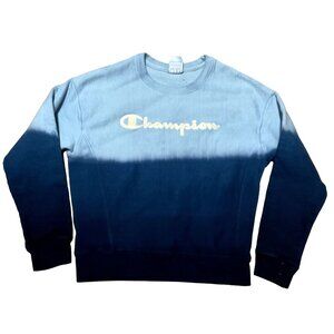 CHAMPION REVERSE WEAVE BLUE SWEATSHIRT SZ S HOMBRE PATTERN EMBROIDERED